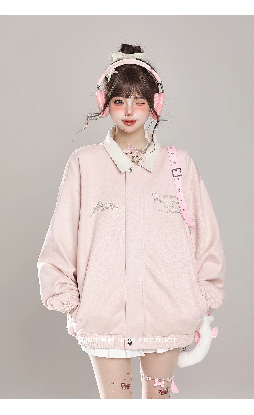 Embroidered Suede Baseball Uniform Korean Fashion Loose Casual Long Sleeve Turn Down Collar Zipper Jacket Top Women Women Autumn