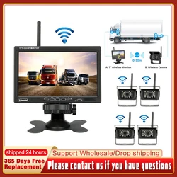 Bileeko RV B Camera Wireless 7 inch LCD Monitor HD Rear View Camera For Trucks Bus Trailer Excavator