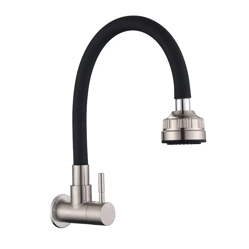 Bathroom Accessories Wall Mounted Stainless Steel Kitchen Sink Embedded Single Cooling Multifunctional Faucet