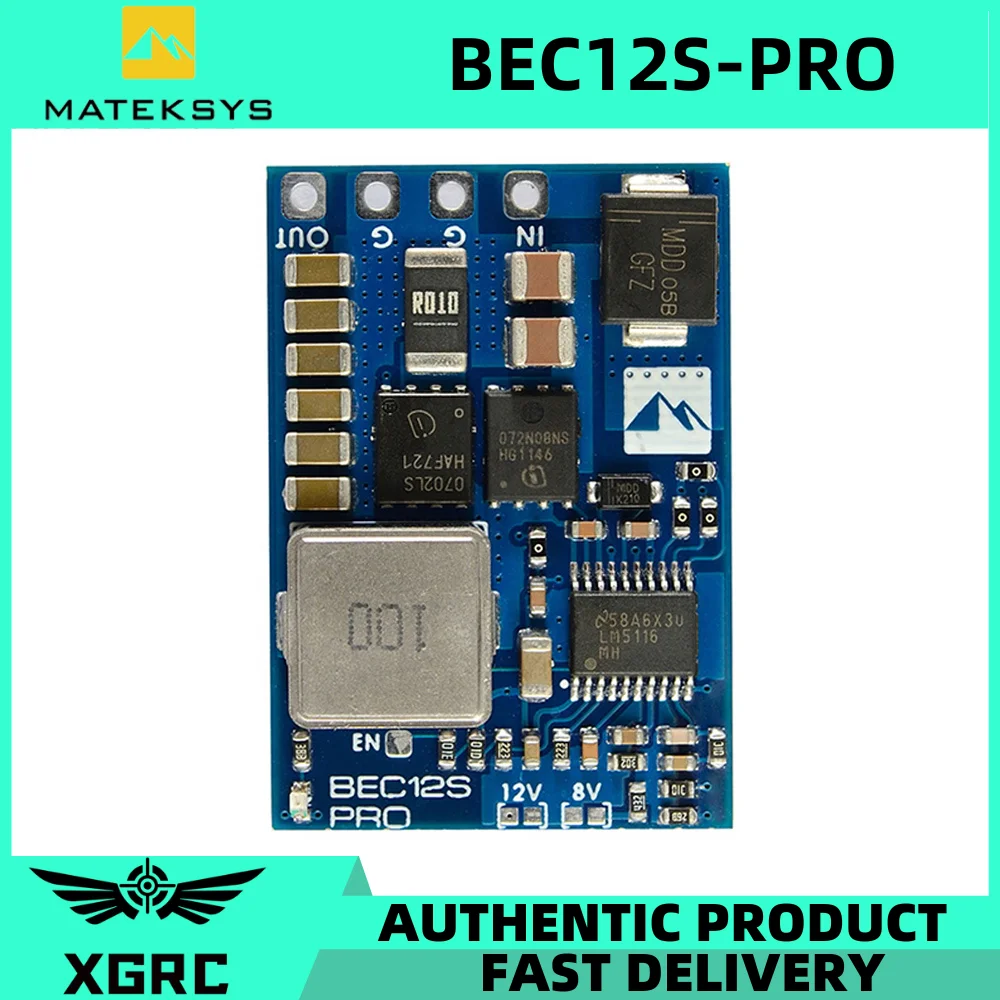 MATEK BEC12S-PRO 9-55V TO 5V/8V/12V-5A Voltage Regulator BEC Power Module Overcurrent Protection Self-recovery for RC FPV Drone