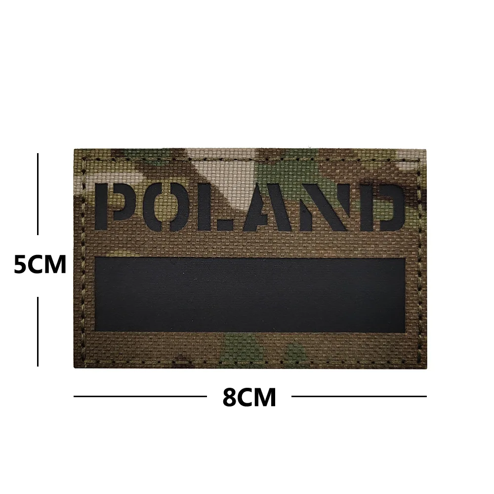 Poland Flag Patches GROM Embroidered Badge Shield Shaped Military Emblem Polish Special Force Morale Cloth Sticker  Combat Suit