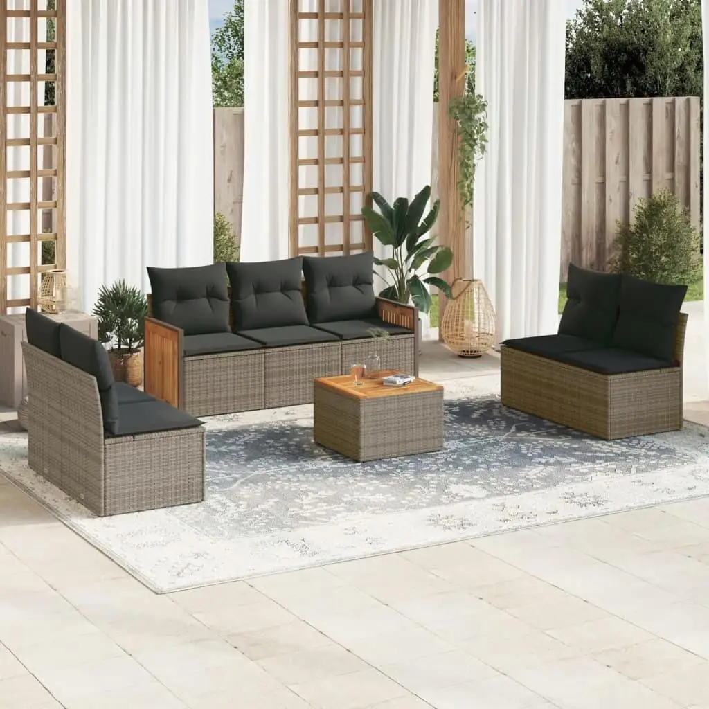 

Stylish Grey Garden Sofa Set Comfortable Outdoor Seating with Cushions Modern Design for Patio Balcony Furniture
