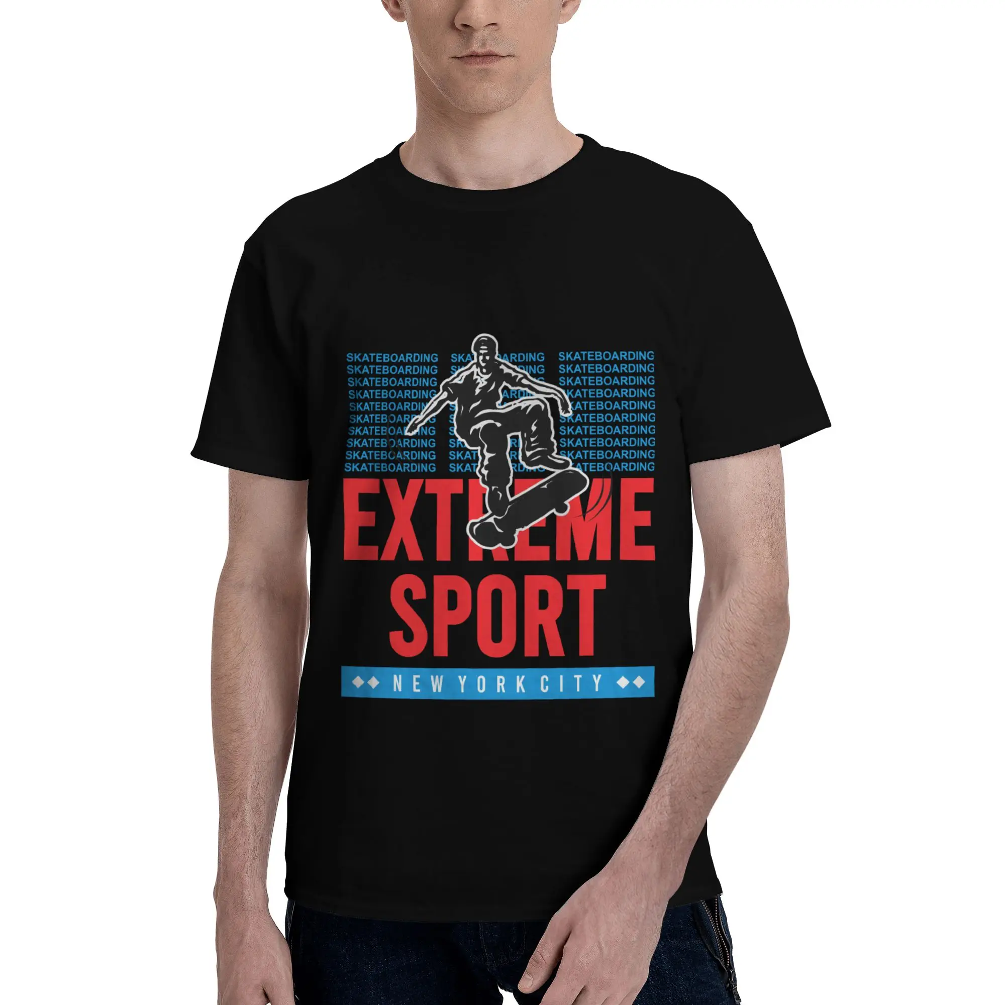 Extreme Sport Skateboard Graphic Men T-Shirt Clothes Sport Tee Shirt Short Sleeve Summer Casual Fashion Loose