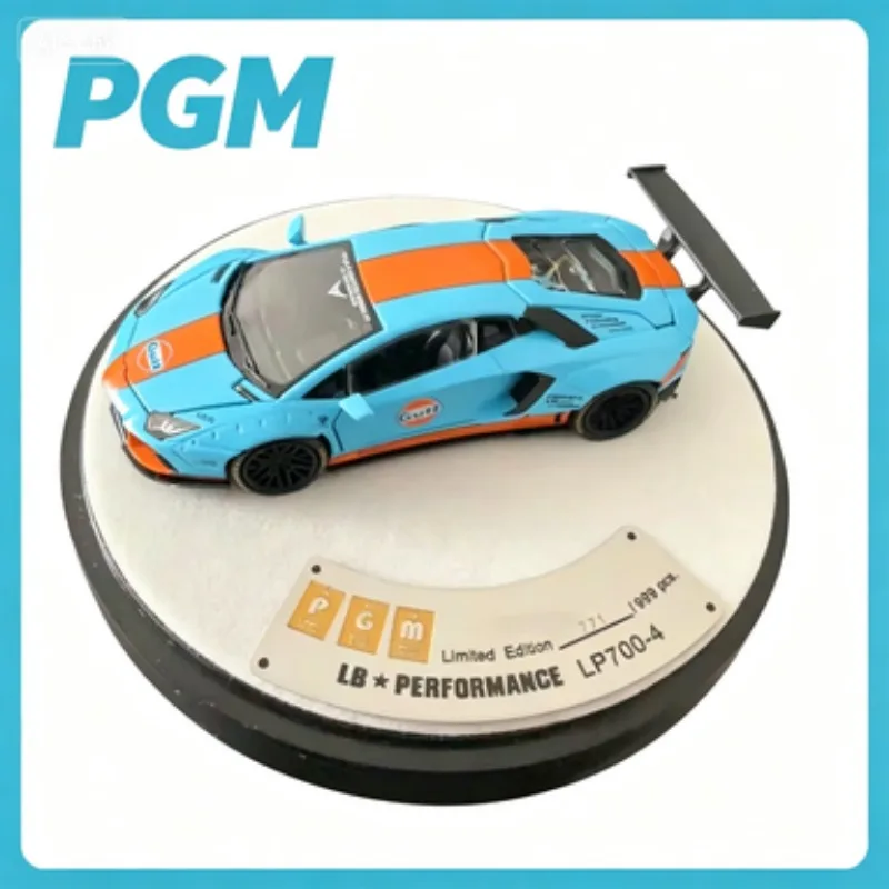 

PGM 1:64 Luxury Edition Premium Sports Car, Gulf Blue color, Cast Aluminum body, Adult High-End Static Collection Piece.