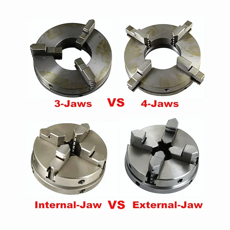 Drill Chuck 3 4 Jaws Wood Lathe Chuck 50mm 65mm 80mm 90mm 125mm Manual Chuck Self-centering DIY Metal Wood Lathe Tools