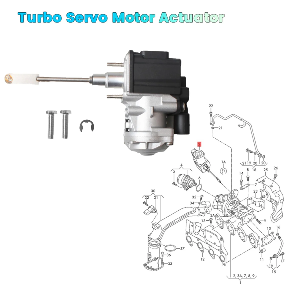 Electronic Turbo Actuator 03F145725G 03F145701F for VW Audi A1 A3 Seat Skoda 1.2T 03F145701G Boost Turbocharge