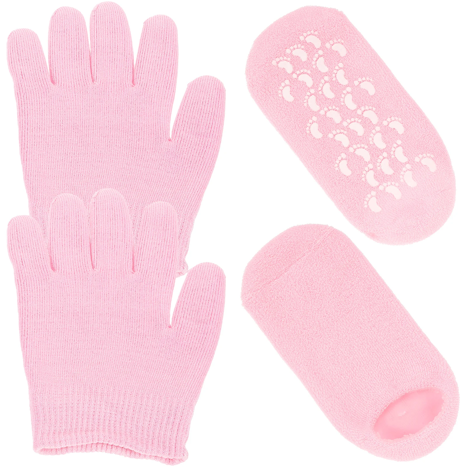 

Gel Socks Moisturizing Pink Gloves Hand Covers Foot Care Tools for Women Dry Skin Exfoliate Overnight Pedicure