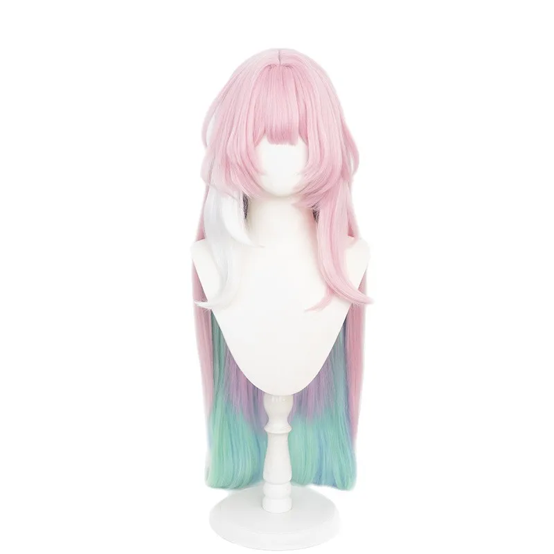 هونكاي ستار السكك الحديدية سيرين شعر مستعار تأثيري الوردي الأزرق الأخضر مختلط اللون طويل مستقيم الشعر النساء هالوين حفلة لعب الأدوار شعر مستعار اصطناعي