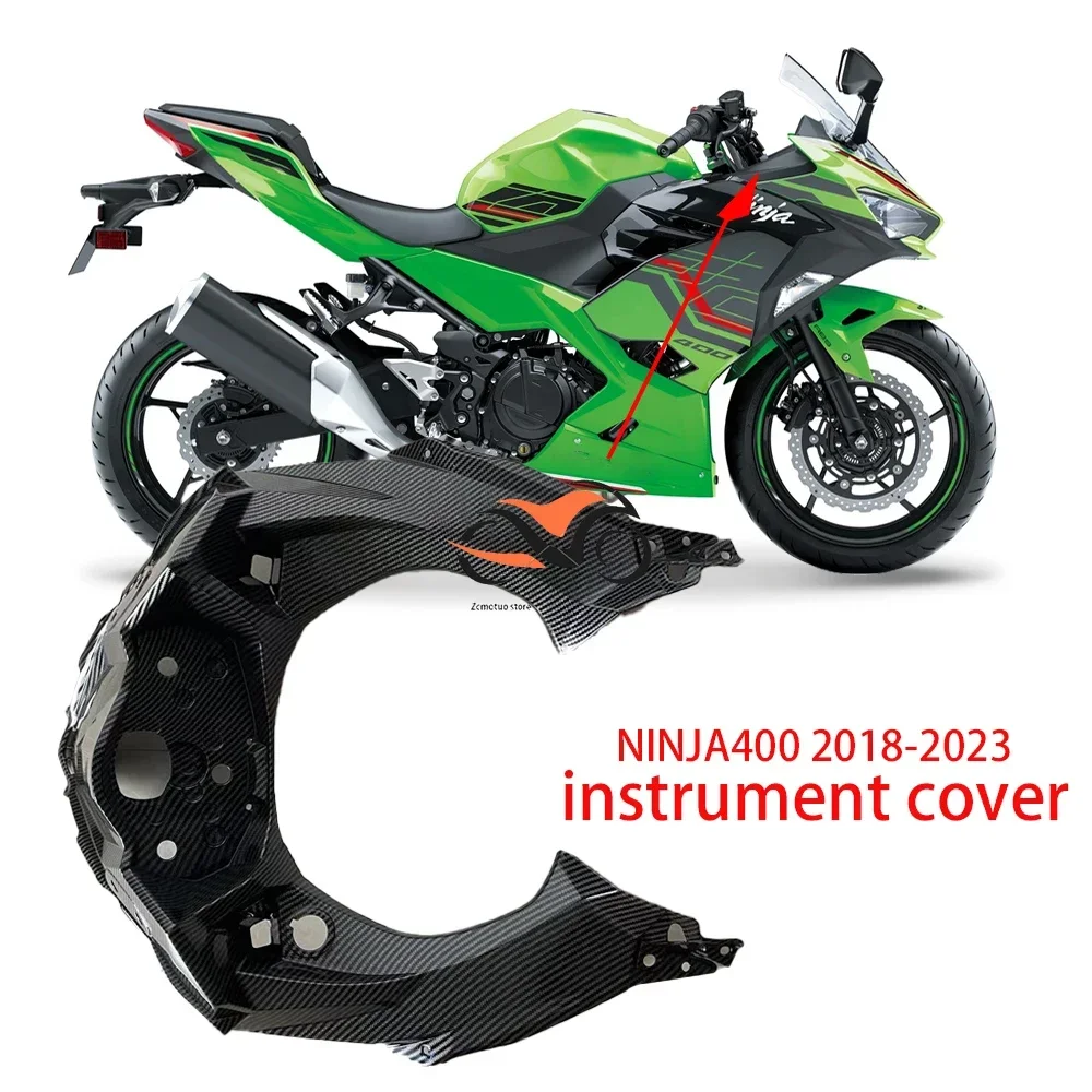 

For Kawasaki Ninja 400 NINJA400 NINJA 2018-2023 Glossy Carbon Fiber Motorcycle Front Speedometer Cover Fairing Accessories ABS