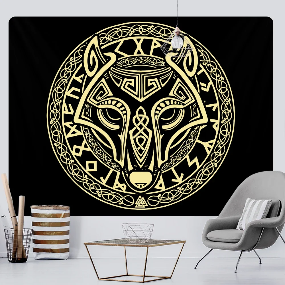 Viking Mystic Symbols Tapestry Hippie Ornament Room Bedroom Decor Aesthetic Hanging
