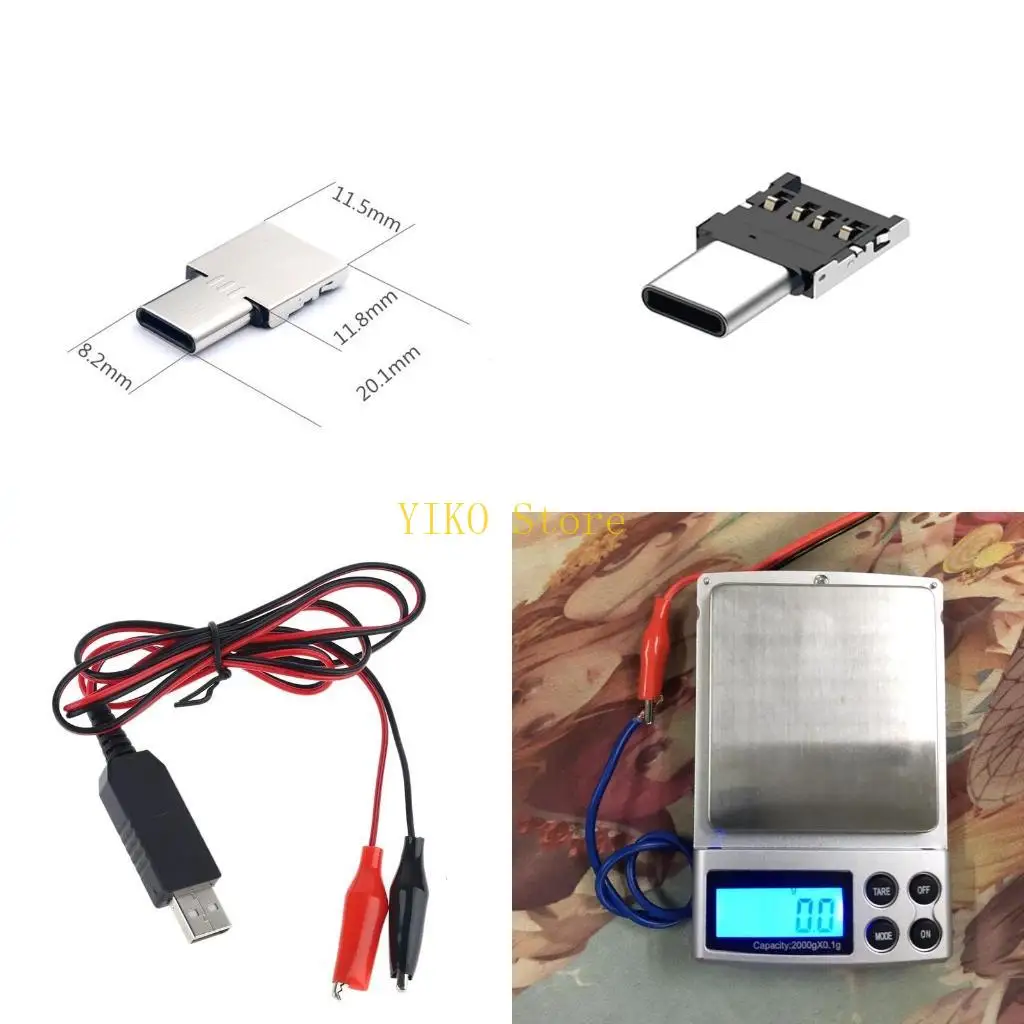 

K32C Type C USB to 1.5V 3V 4.5V 6V Power Cable AA Battery for LED Light