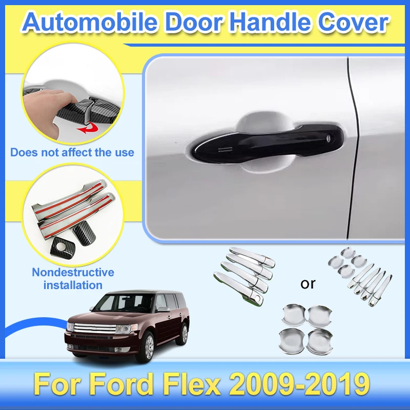 

Крышка дверной ручки автомобиля для Ford Flex 2009-2019 2010 2011 2012 2013 2014, автоматическая внешняя дверная ручка, внешняя наклейка, аксессуары