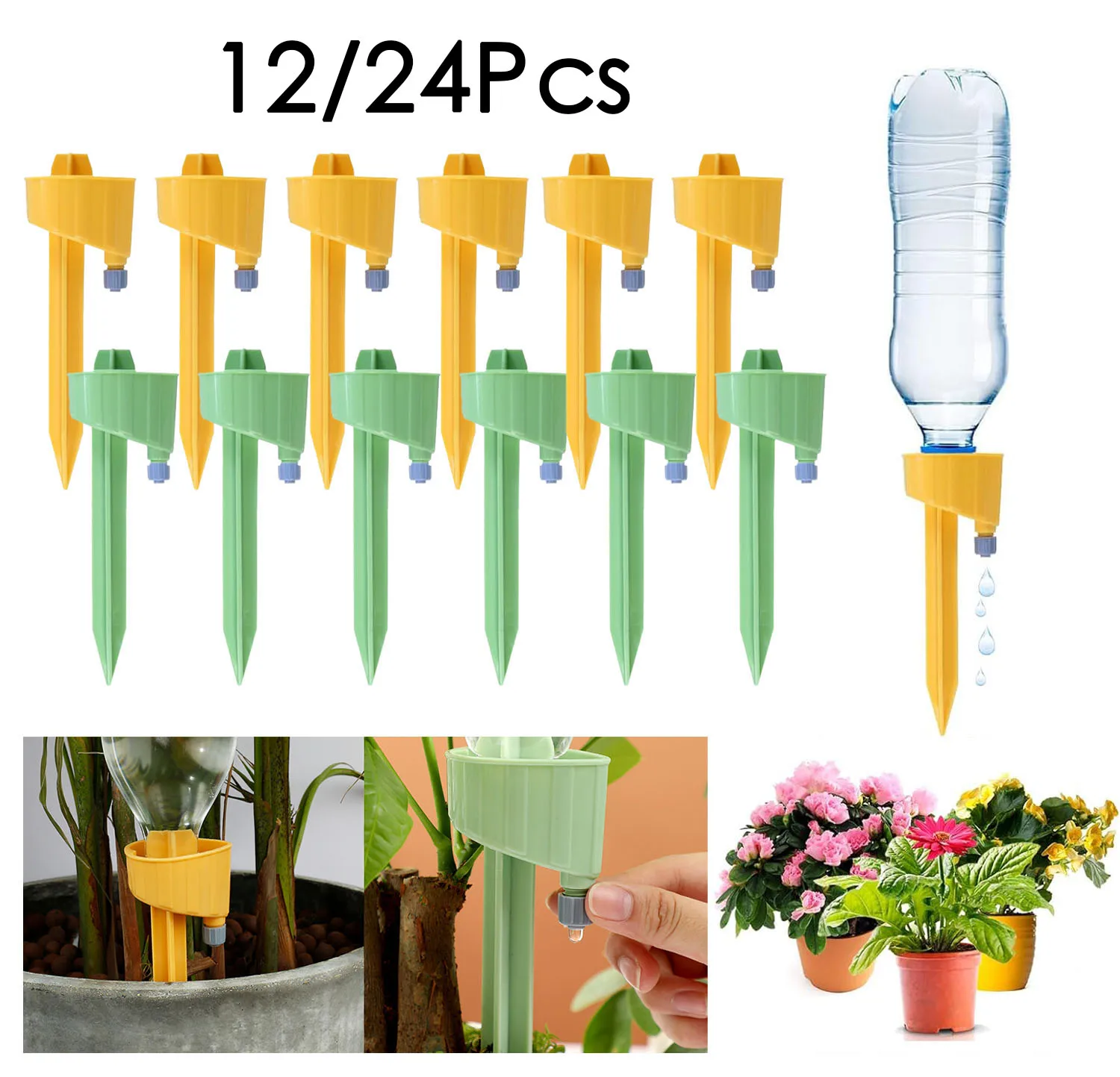 12/24Pcs Automatic Watering Nail Adjustable Drip Valve Drip Irrigation Watering Plug-in Garden Pot Automatic Watering Tool