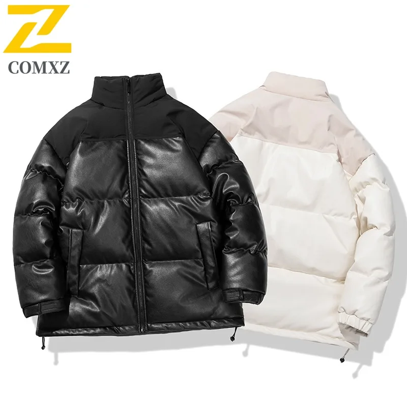 COMXZ 2025 Stand Collar Puffer Jacket Winter Unisex American Style Waterproof Windproof Warm Outdoor Sports Casual Fashion Coat