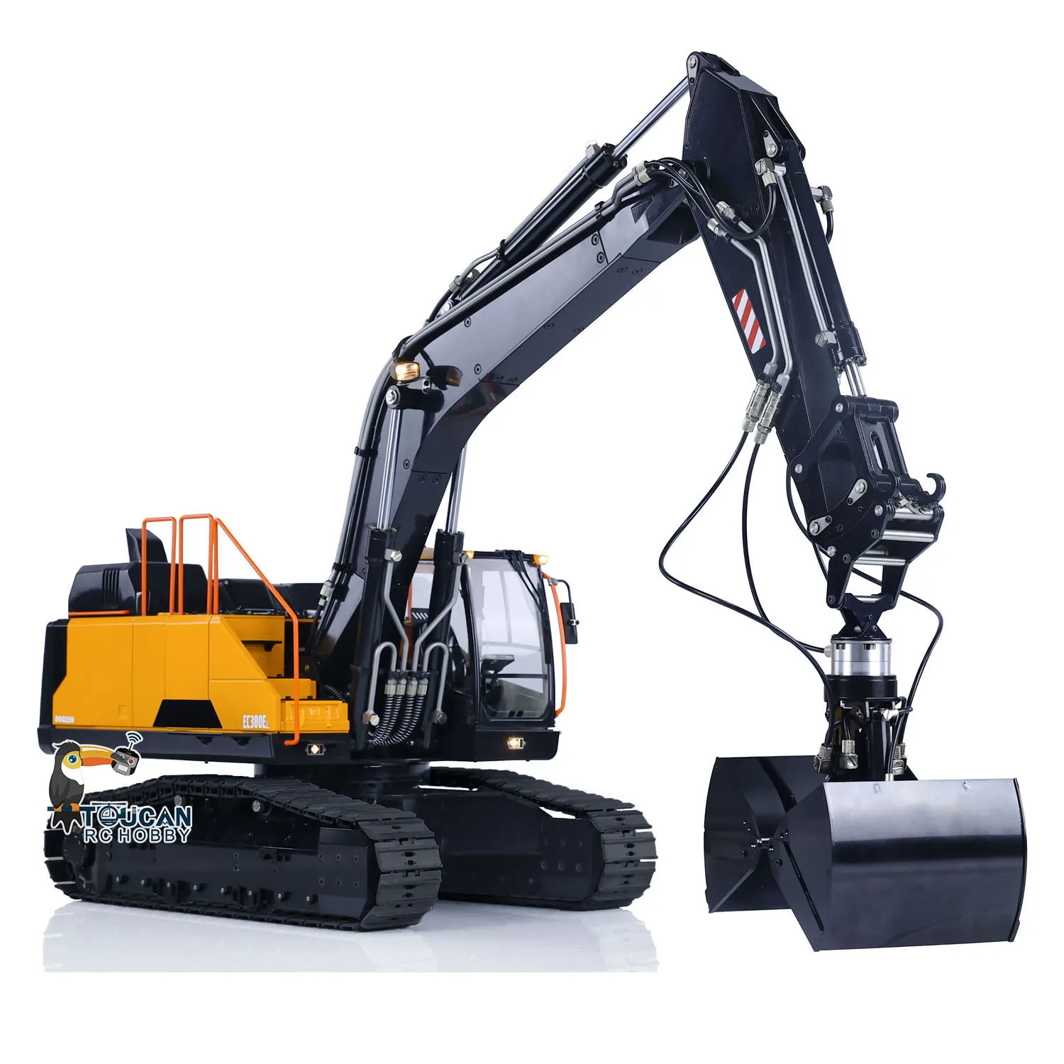 1/14 โลหะไฮดรอลิก RC Excavator รีโมทคอนโทรล Earth Digger EC380 ทาสีประกอบรถบรรทุกก่อสร้างรถยนต์รุ่น TH22520