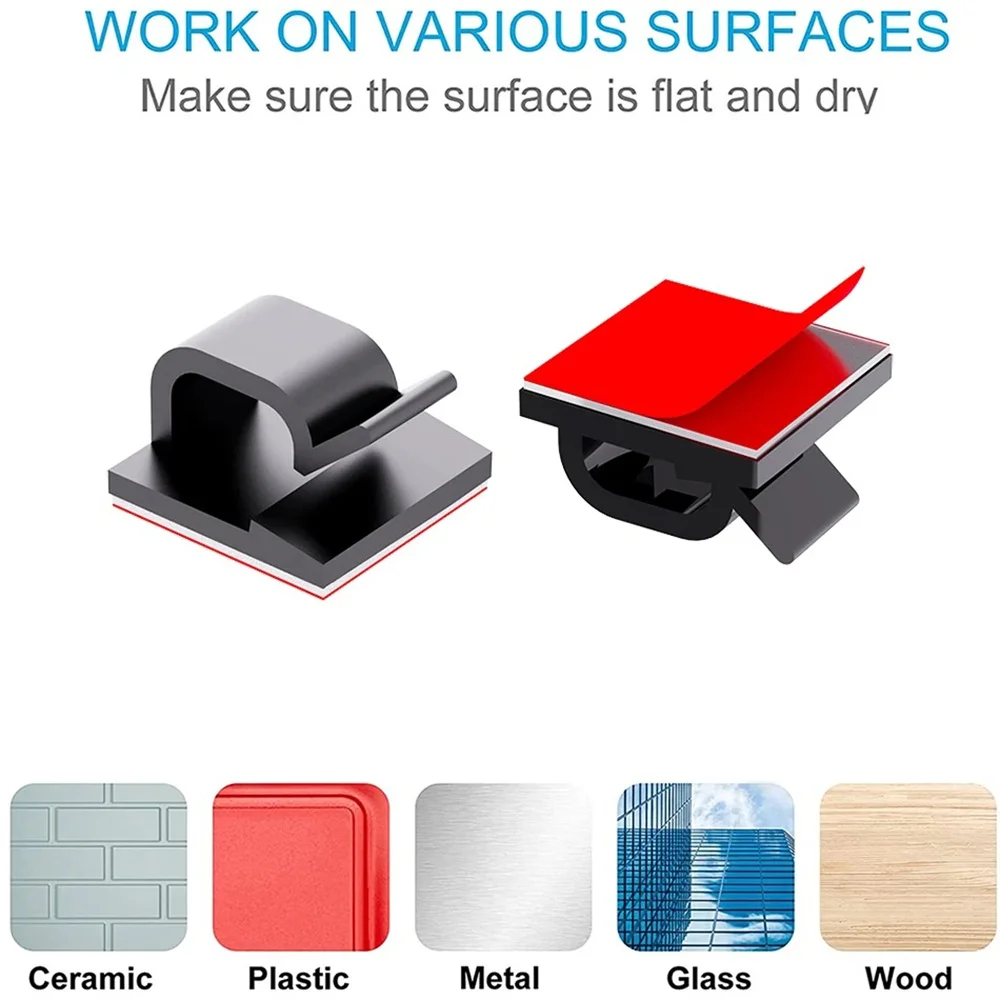 Clear Adhesive Wire Clip Bulk Pack