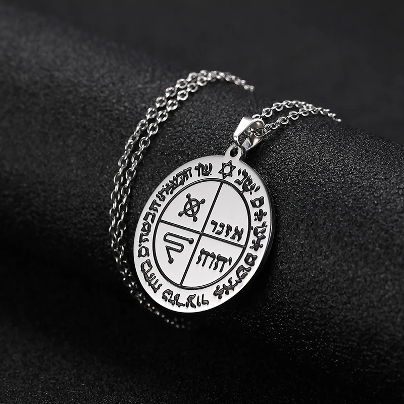 HIPEE 1 pz pentacolo di giove salomone uomini collana con ciondolo in acciaio inossidabile Hexagram Seal talismano amuleto collane con ciondolo