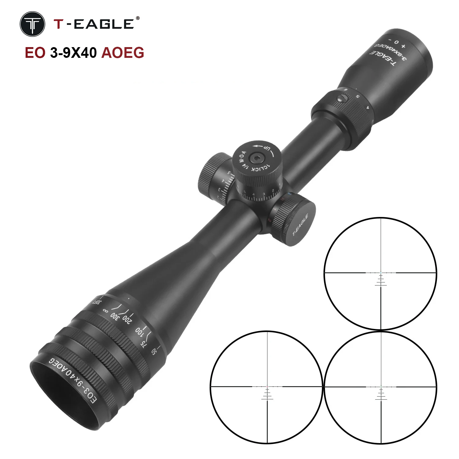 T-EAGLE EO3-9x40 AOEG Tactical Optical Scopes 1/4MOA Riflescope With Light For Hunting Sniper Rifle Scope Fit Airsoft Air Gun