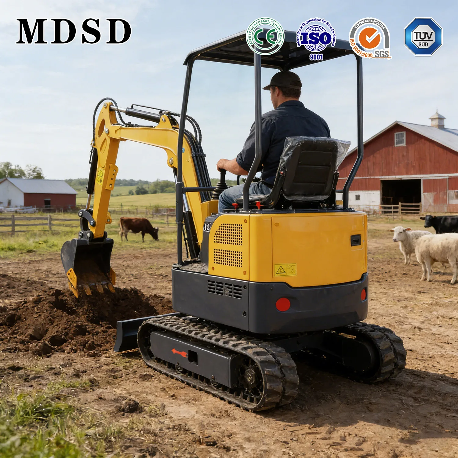 

Mini Excavator 1.8Ton Small Digger Zero Tail Swing Hydraulic Crawler Excavator For Garden Farm Orchard Mini Excavator CE/EPA