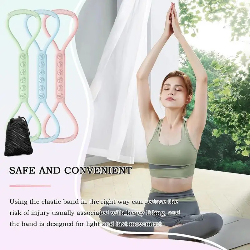 

Растягивающиеся ленты для плеч 8-образные ленты для тренировок, пояс для тренировки спины, носилки для рук, для рук, шеи, бедер, ног, ног