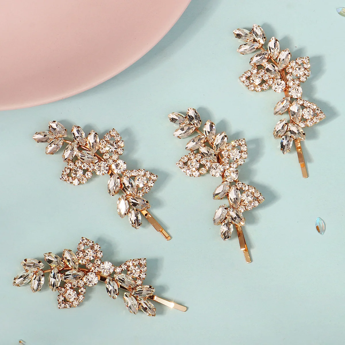 Alloy Rhinestone Zirconia Bridal Hair Clips Wholesale Barrettes Set Headpiece Hair Accessories Bridesmaid Gifts Hair Pins image 3