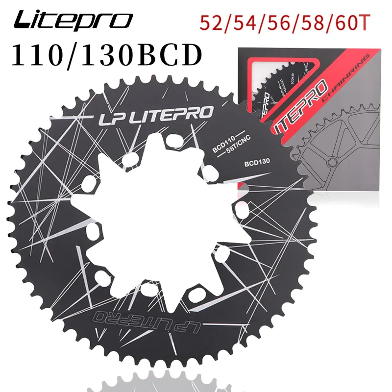 

Litepro 110 bcd 130bcd chainring for Brompton Folding Bike mtb single chainring bcd 110 130 Oval plate Road Bicycle Chainwheel