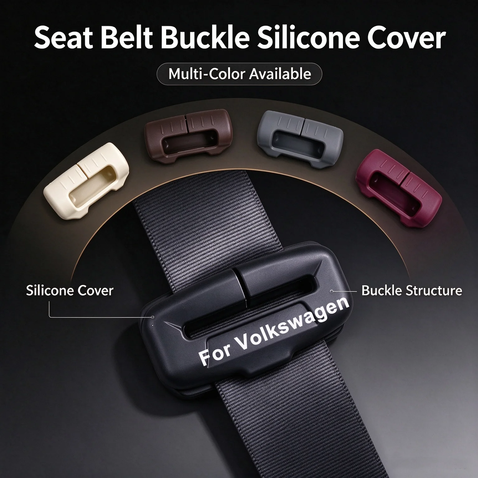 Forc Volkswagen  Car Seat Belt Protective Cover Front Rear Interior Decor Trim Accessories