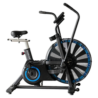 Height Adjustable Air Bike Strong Fitness Gym Fan Bike Foldable Spinning Bike for Home Use for Indoor Exercise