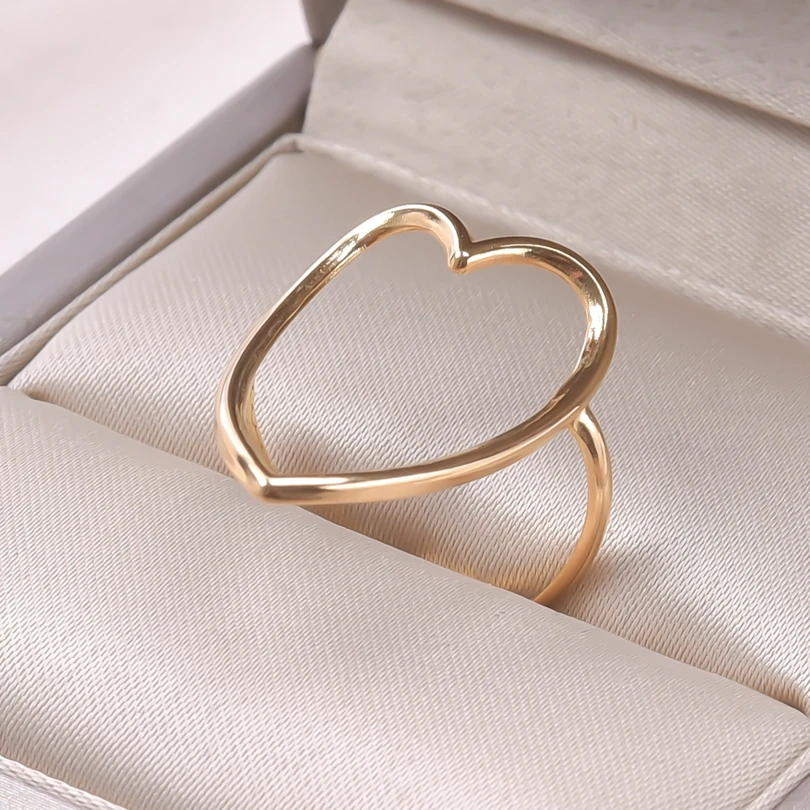 Big Love Heart Ring Adjustable Jewelry Stainless Steel Rings For Women Men Accessories Never Fade Bague Girl Wedding Party Gift image 4