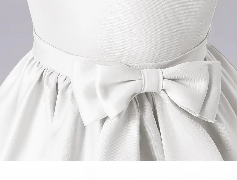 Vloerlengte formele meisjesjurk Bloemenmeisjesjurk Pofmouwen Optochtjurk Feestjurken voor speciale gelegenheden Baljurk