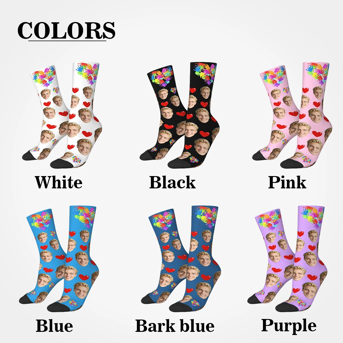 LOVE Custom face pattern socks unisex personalized fun socks with face pattern custom with  Valentine's Day gift