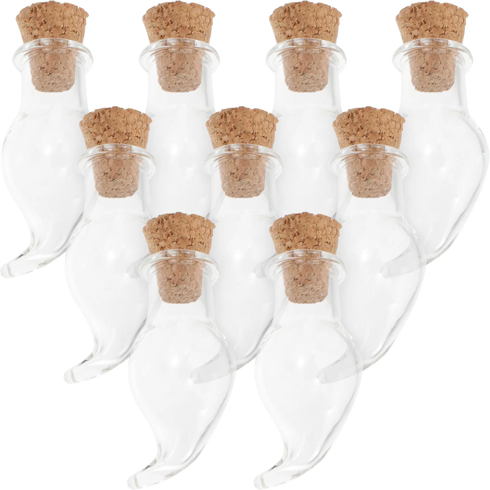 

12Pcs Tiny Wishing Bottles Mini Glass Jars Wood Cork Stopper Decorative Glass Bottles for DIY Pendant Message Wishing Bottle