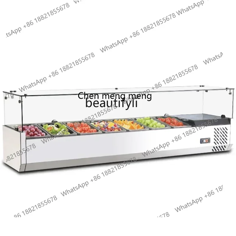 

New arrive Refrigerated Display Cabinet Desktop Commercial Cold Dish Dessert Fresh Cabinet Horizontal