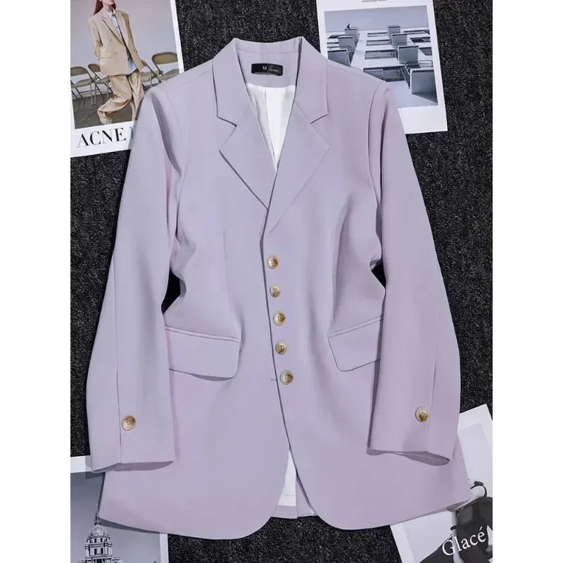 

Fashion Red Black Purple Women Blazer Coat Female Long Sleeve Single Breasted Straight Formal Jacket For Office Ladies Work Wear