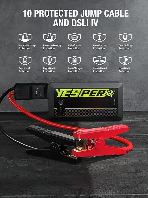 YESPER Hot Sale Portable Mini Car Starter 8000mAh With Car Power Bank