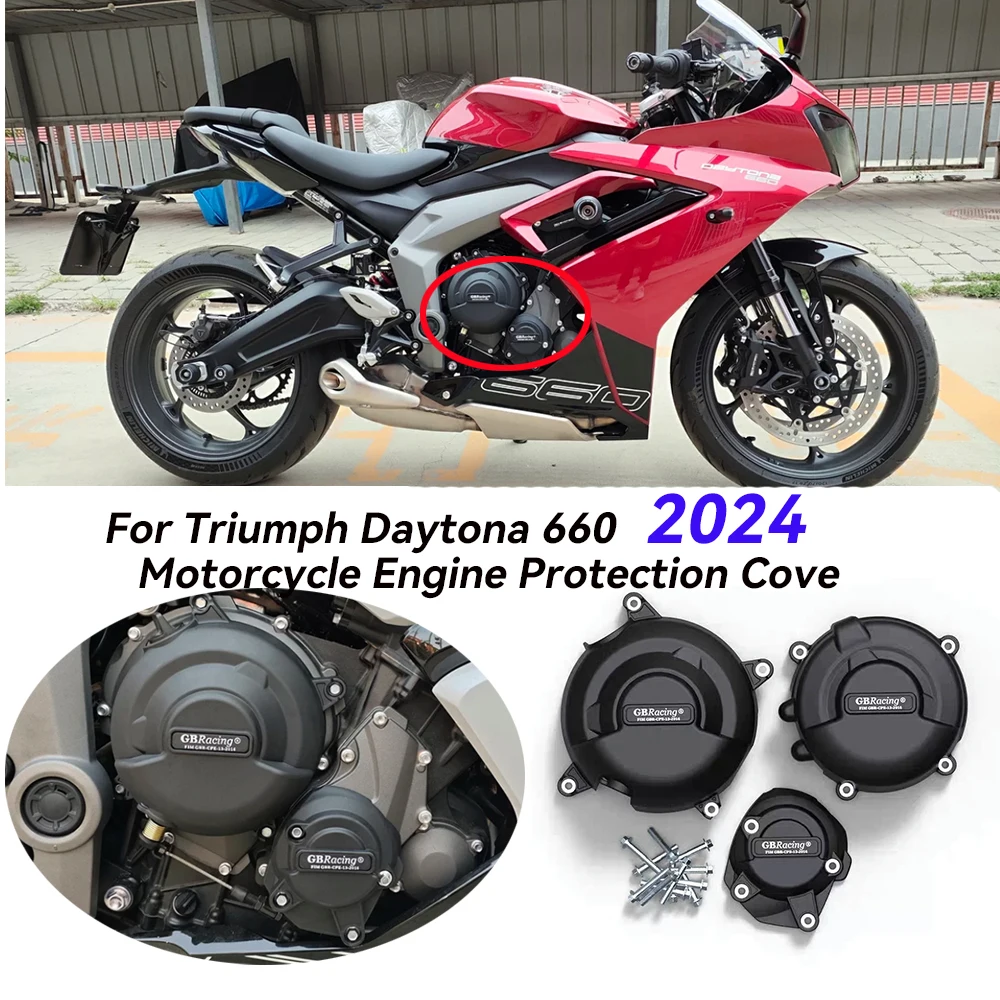 Motocicleta Motor Proteção Capa, Acessórios para Triumph Daytona 660, 2024