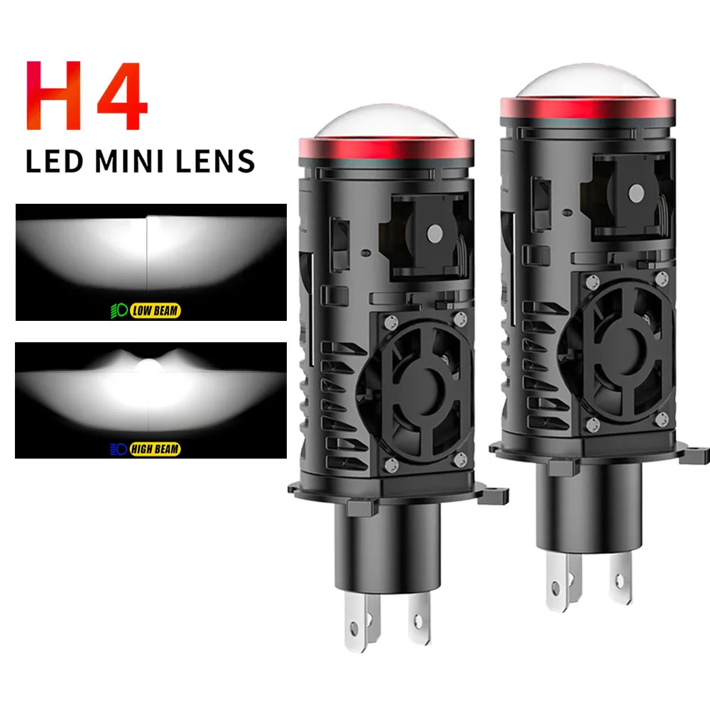 2PCS H4 LED Projector Lens Car Headlights 85W 6000K 9003 HB2 Auto Lights Bulb H4 High Low Turbo Lamps Car Lenses 12V 24V