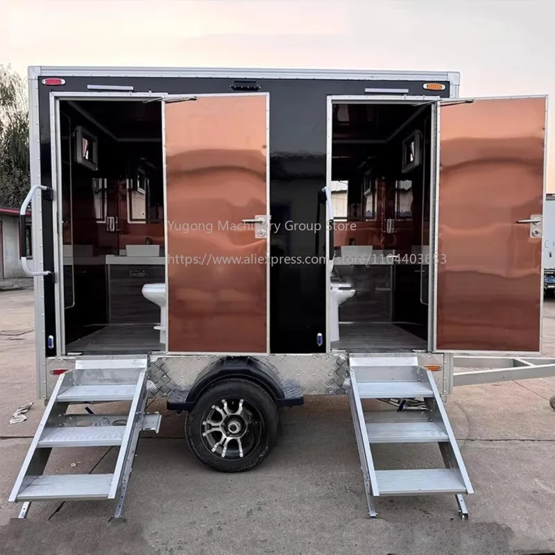 Portable Restroom Trailer with Sink Shower Luxury Mobile Bathroom for Weddings, Events Outdoor Activities Commercial