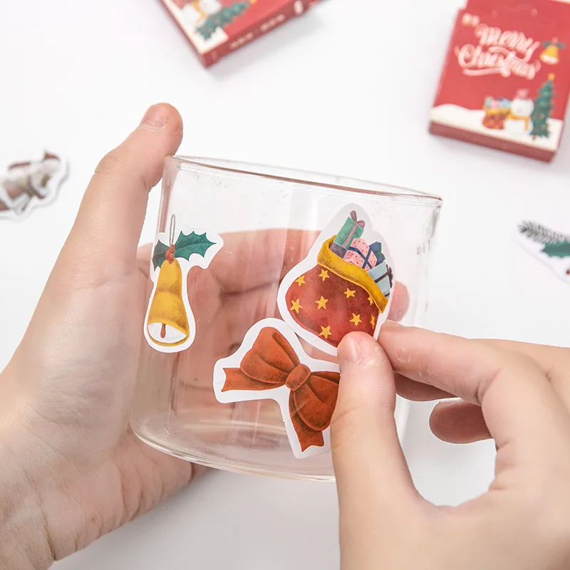 45pcs Etori Life Merry Christmas Box Sticker DIY Decorative Stationery Album Diary Cup Notebook Mobile Phone Toy Scrapbook