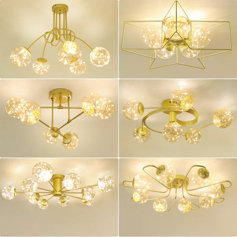 Скандинавский светодиодный потолочный светильник со звездным небом, современный простой роскошный светильник для гостиной, столовой, теплая атмосфера, вращающийся светильник для главной спальни