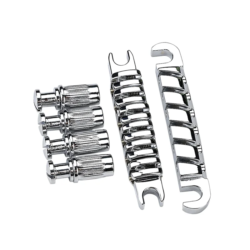 Tune-O-Matic エレキギターブリッジ + ギターストップバーテールピースアンカーとスタッド付き LP SG ギタークローム