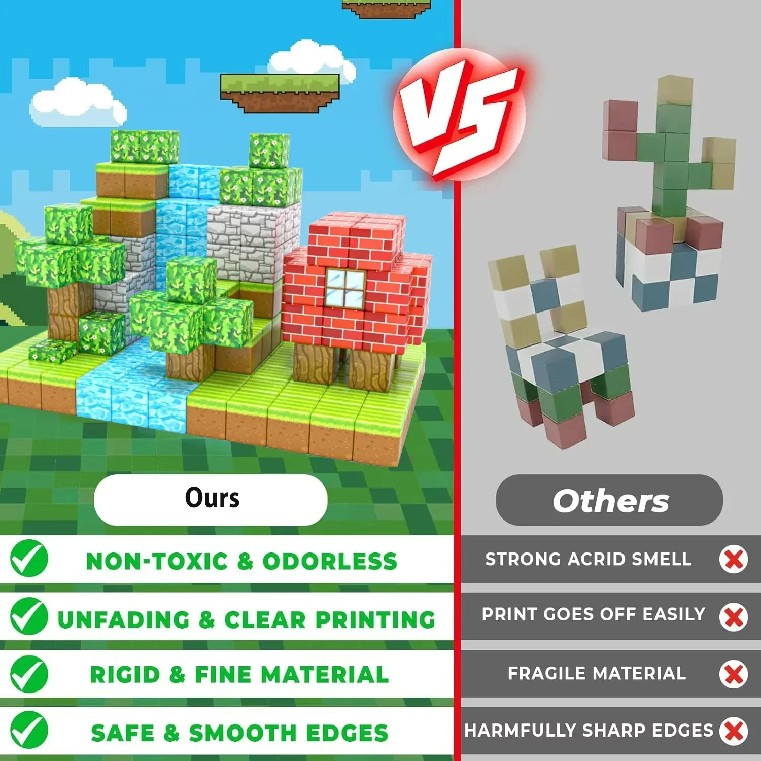 Kreatywne magnetyczne klocki konstrukcyjne DIY model 48-192 elementów prezent świąteczny dla chłopców i dziewczynek zabawki edukacyjne STEM dla dzieci powyżej 3 lat