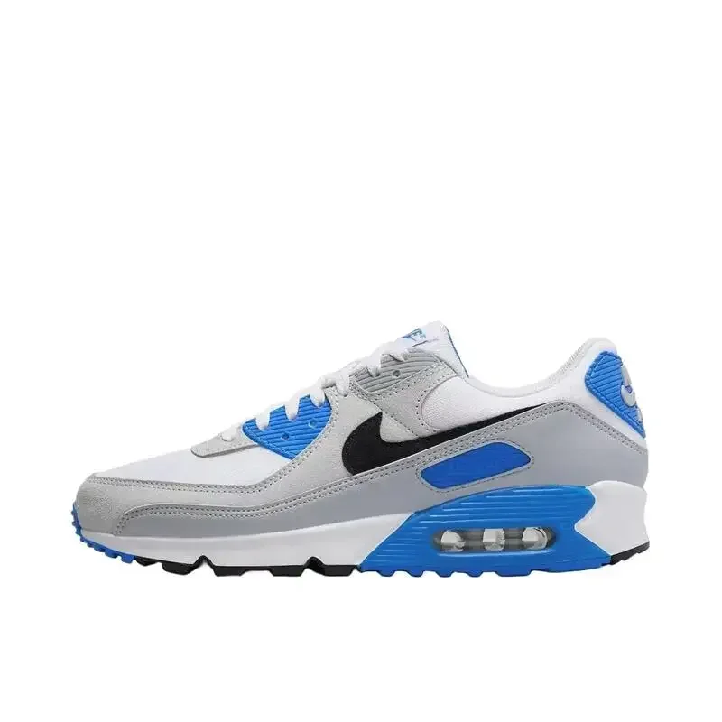 Nike Air Max 90 Blue Retro Fashion Comfort Shock Absorber Low-top Casual Running Shoes  Sneakers FN6958-102 Fitness