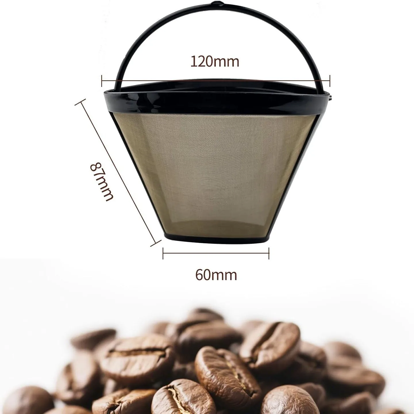 2 Pack Reusable Coffee Filter - Ultimate 304 Stainless Steel Mesh for Lifetime Use, Easy Clean Pour Over & Iced Tea Maker