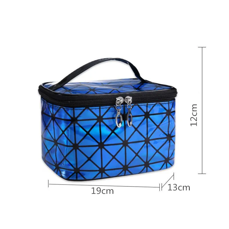 Women PU Sequin Makeup Bag Fashion Square Travel Portable Storage Toiletries Bag Cosmetic Storage Tote Waterproof  Make-Up Cases