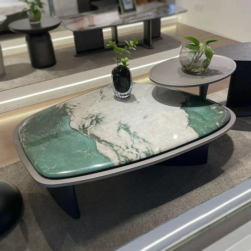 Y16 Marble jadeite Italian high-end coffee table high-end light luxury living room tea table small apartment