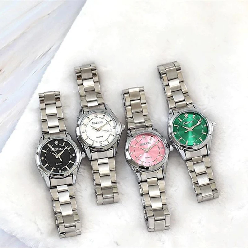 CHENXI 021B ساعات للمرأة تصميم بسيط فاخر الفولاذ المقاوم للصدأ مقاوم للماء كوارتز ساعة اليد هدية النساء