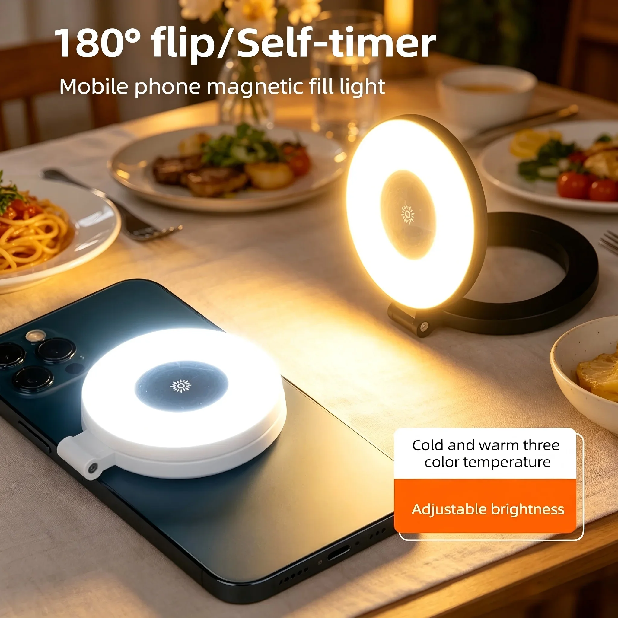 Magnetic Selfie Ring Light Smartphone Magnetic Fill Light Mini Pocket Selfie Light for iPhone XIAOMI HUAWEI SAMSUNG 2500K-9000K