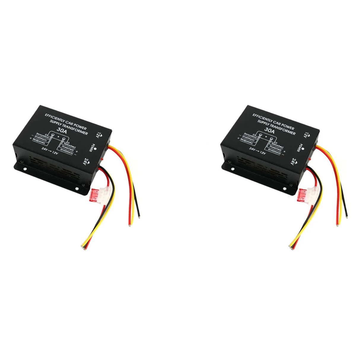 

2X 24V to 12V 30A Power Supply Buck Transformer Converter Truck Bus DVD Audio Modification Efficient Vehicle Power Buck