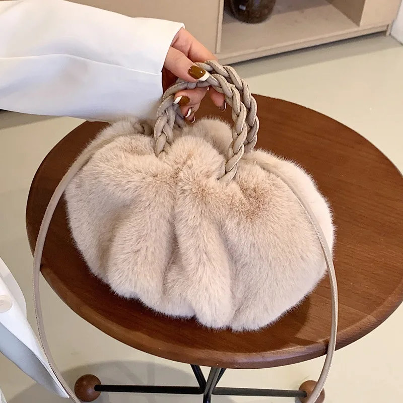 

Chic Mini Plush Handbag & Crossbody Bag, Soft Fuzzy Purse with Top Handle, Ideal for Teen Parties, Outings, School, Everyday Use